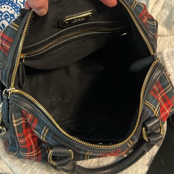 Polo Ralph Lauren Tartan Plaid Duffle Crossbody Satchel Boston Shoulder Bag - Picture 9 of 11